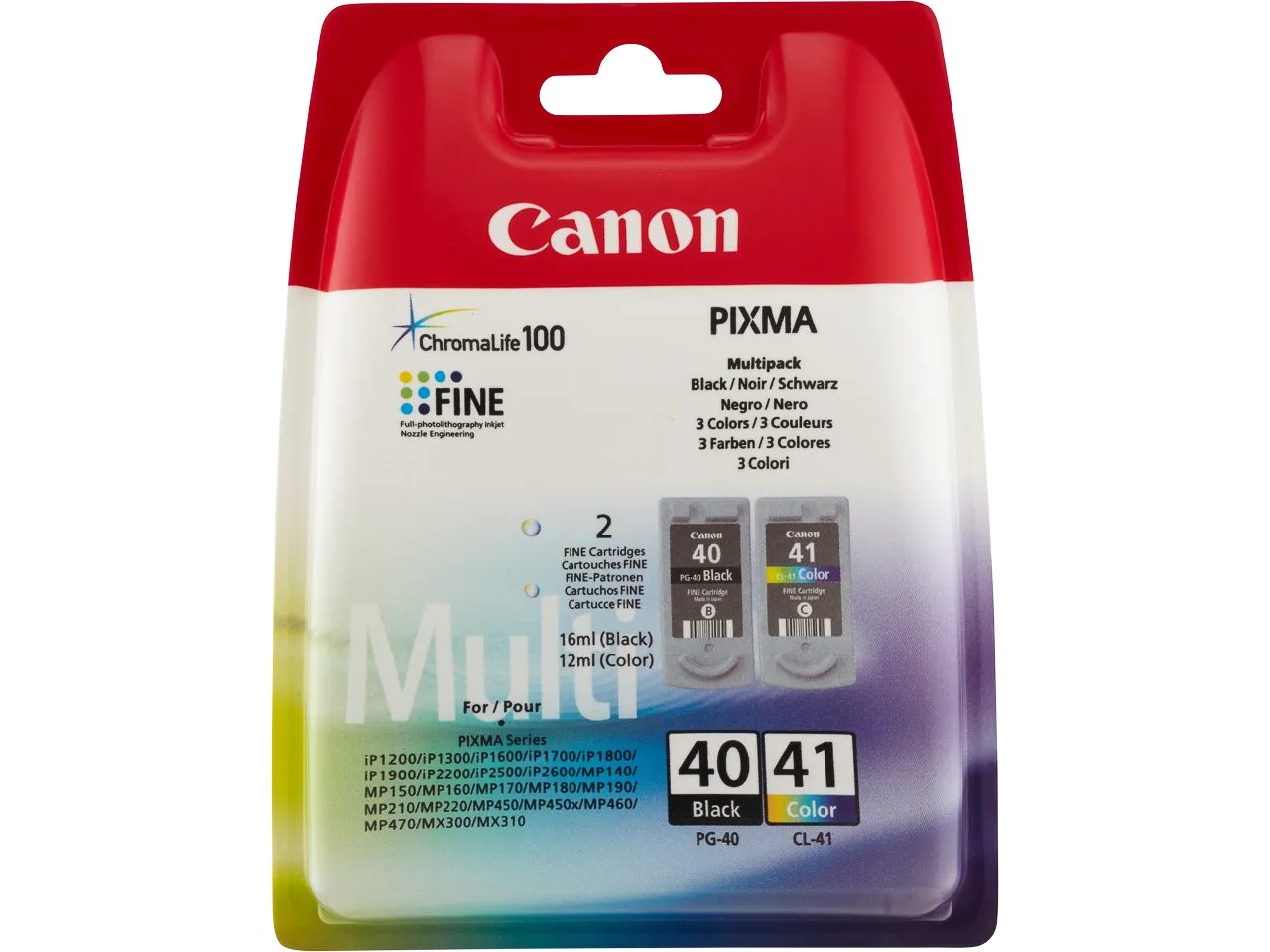 PG40+CL41 CANON MP450 - cartouche  (2) noir + couleur