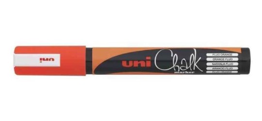 UNI CHALK MARQUEUR CRAIE PTE MOY ORANGE FLUO