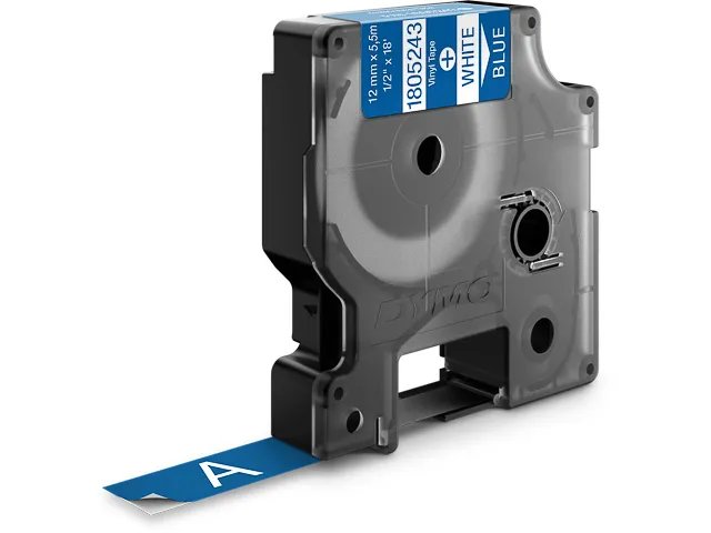 1805243 DYMO IND 12mm  - bleu sur blanc
