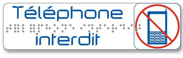PLAQUE DE SIGNALISATION 170X45 MM TELEPHONE INTERDIT