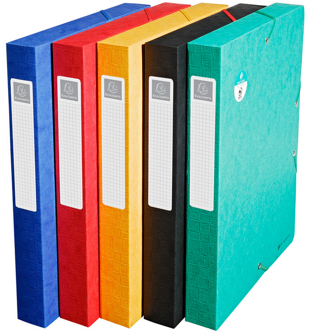 BOITE CLASSEMENT CARTE LUSTRÉE GAUFRÉE DOS 40 MM ASSORTIE