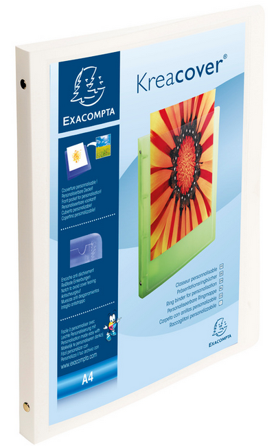 CLASSEUR PERSONNALISABLE POLYPRO 4X15MM BLANC