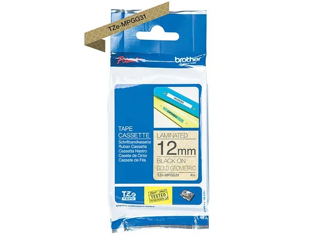 TZEMPGG31 BROTHER PT 12mm  - doré sur noir