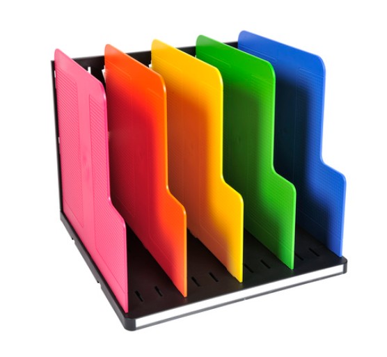 TRIEUR VERTICAL AVEC 5 INTERCALAIRES MODULOTOP NOIR/ARLEQUIN