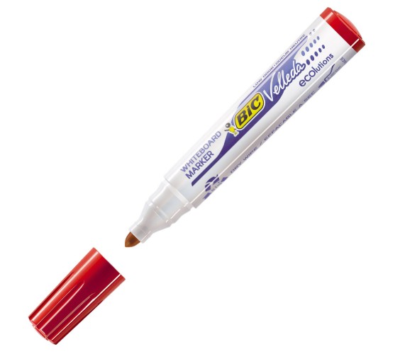 MARQUEUR TABLEAU BLANC 1701 VELLEDA PTE OGIVE ROUGE ECOLUTION