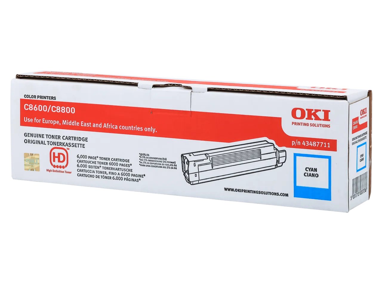 43487711 OKI C8600 Toner cyan