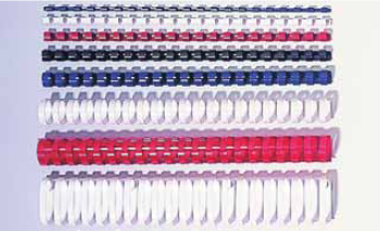 50 reliures spirale anneaux plastique 25mm Noir