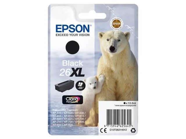 T2621 - EPSON XP600 - cartouche noire Grande Capacité