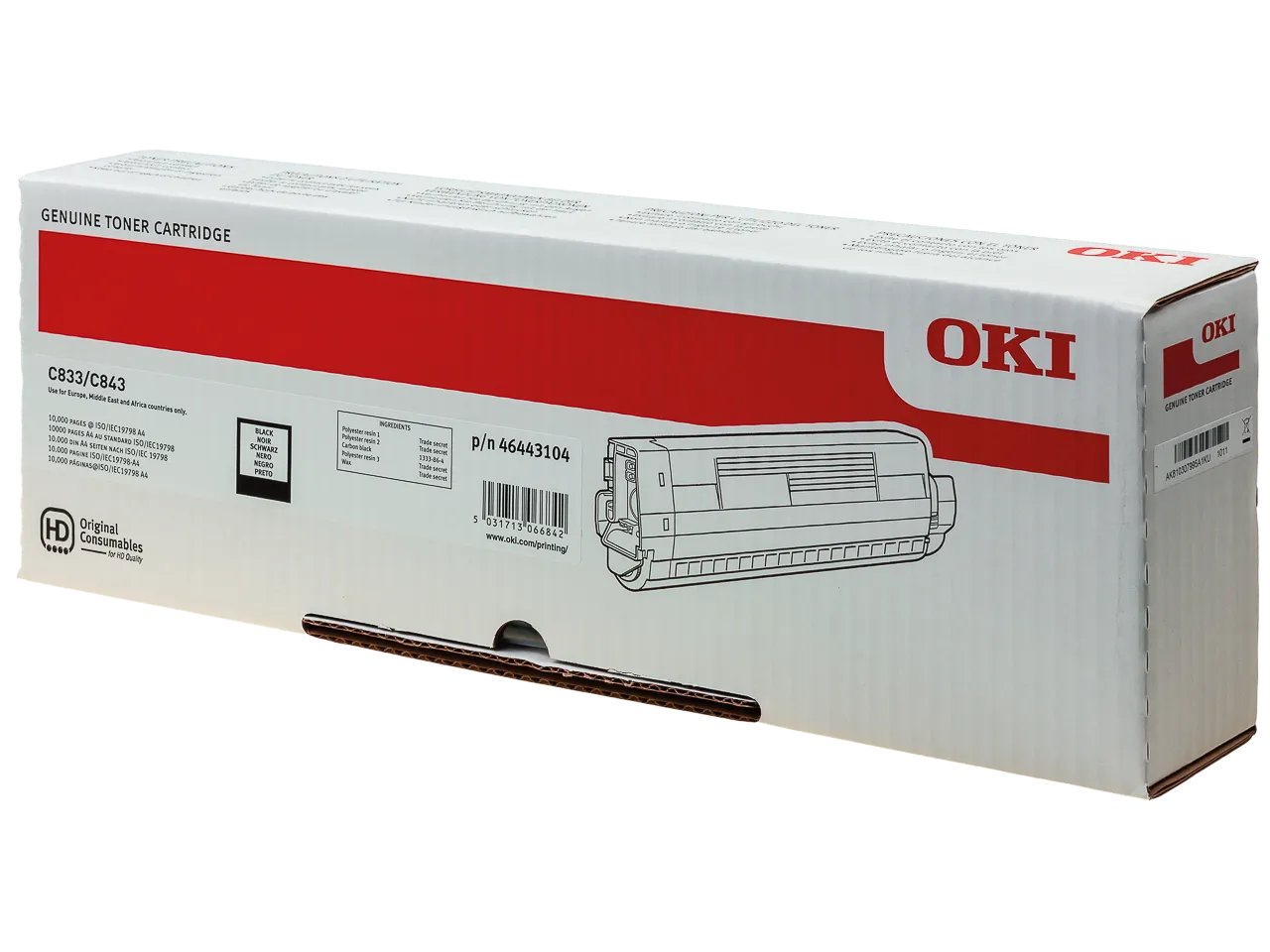 46443104 OKI C833DN Toner noir Grande Capacité