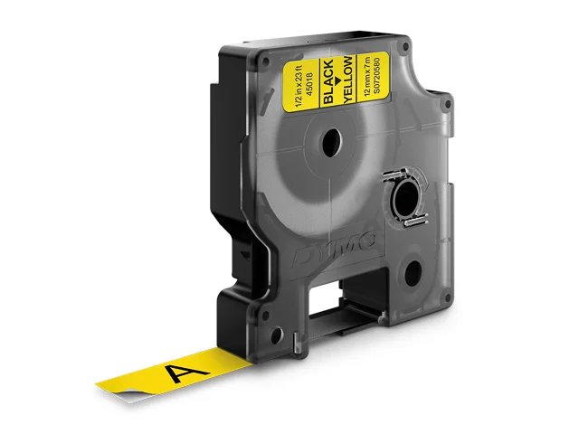 Dymo Ruban D1 S0720580 pour étiqueteuse - 12 mm x 7 m - Noir sur Jaune