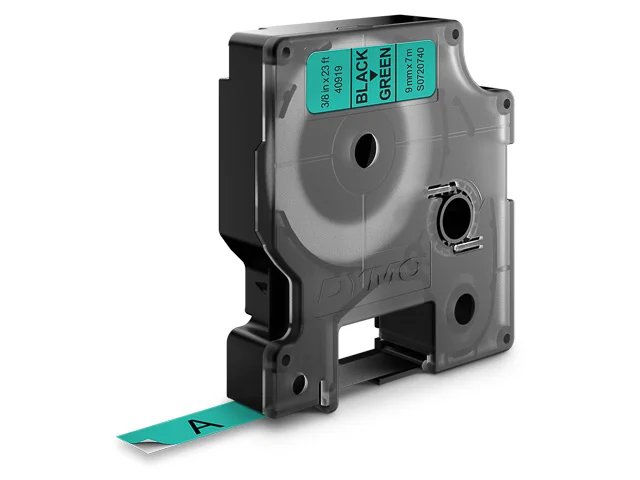 Dymo Ruban D1 S0720740 pour étiqueteuse - 9 mm x 7 m - Noir sur Vert