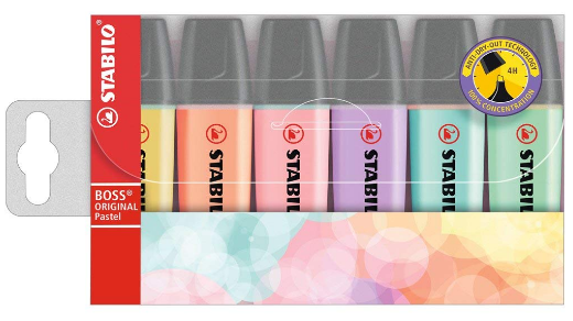 POCHETTE 6 SURLIGNEURS STABILO BOSS PASTEL