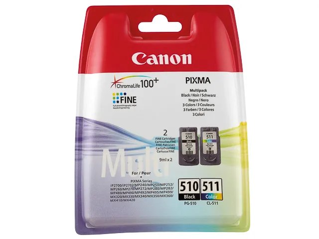 PG510+CL511 CANON MP240 - cartouches  (2) couleur et noire