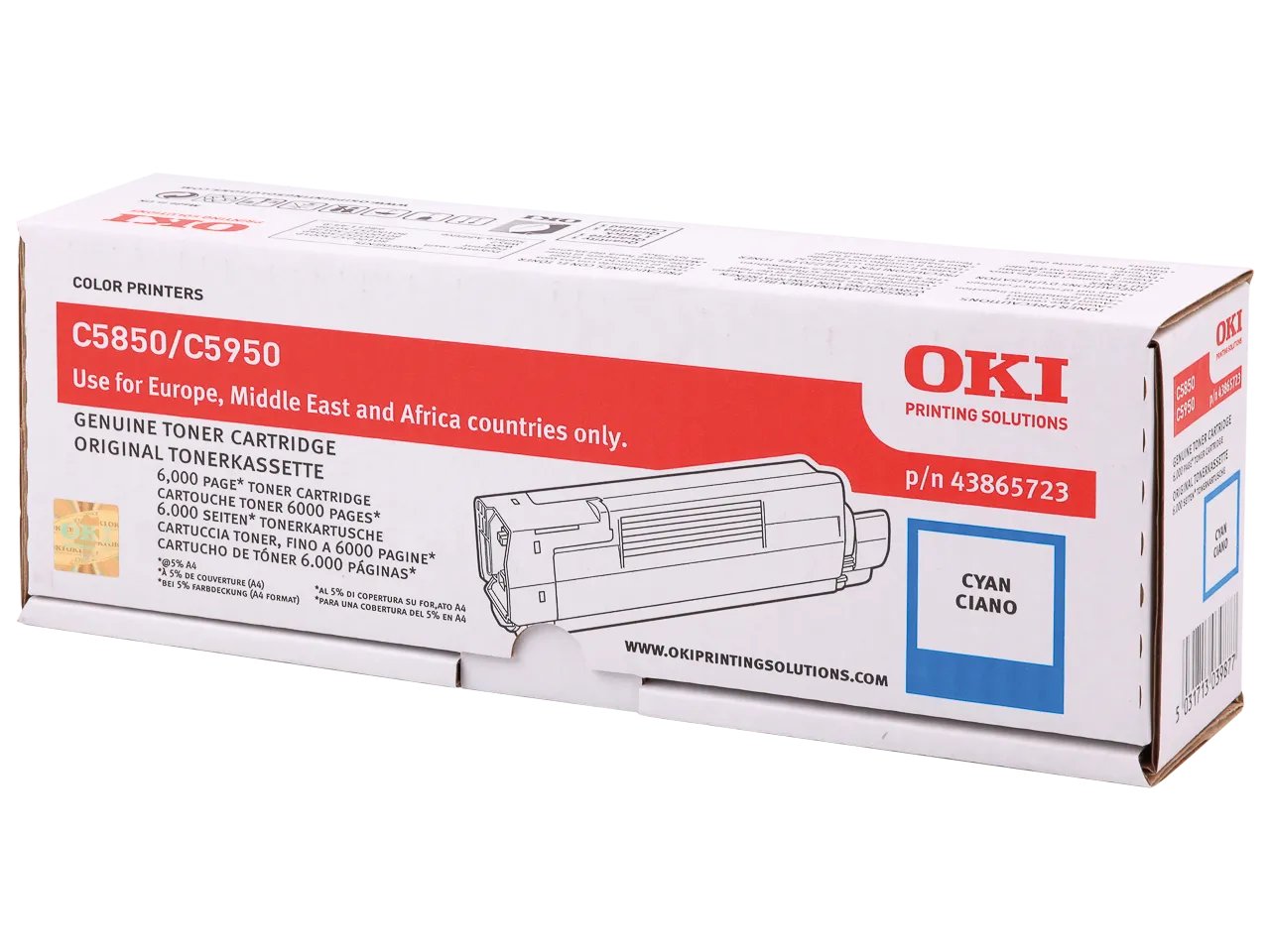 43865723 OKI C5850 Toner cyan