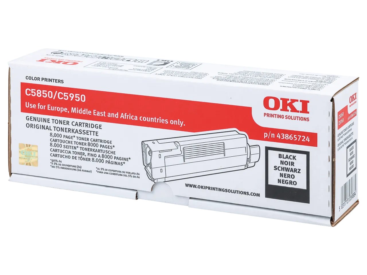 43865724 OKI C5850 Toner noir