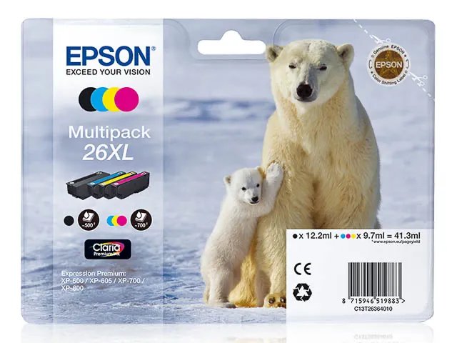 EPSON Multipack Ours Polaire 26XL - cartouches  (4) CMYK