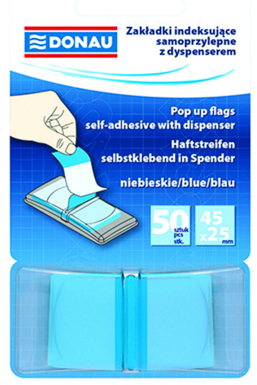 INDEX  MARQUE-PAGES  BLEU TRANSPARENT 45X25