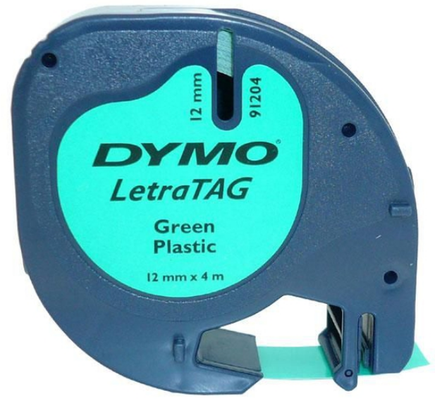 RUBAN LETRATAG PLAST. NOIR/VERT