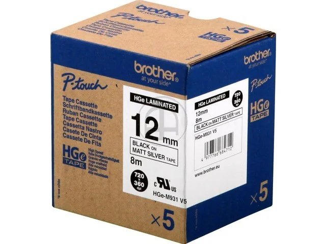 HGEM931 BROTHER 12mm(5)mat - noir sur argent