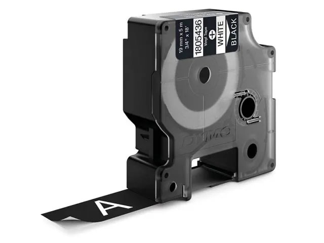 1805436 DYMO RHINO 19mm- noir sur blanc