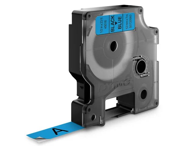 Dymo Ruban D1 S0720560 pour étiqueteuse - 12 mm x 7 m - Noir sur Bleu
