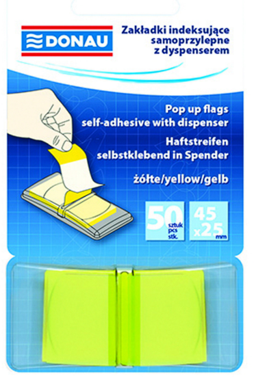 INDEX  MARQUE-PAGES  JAUNE TRANSPARENT 45X25