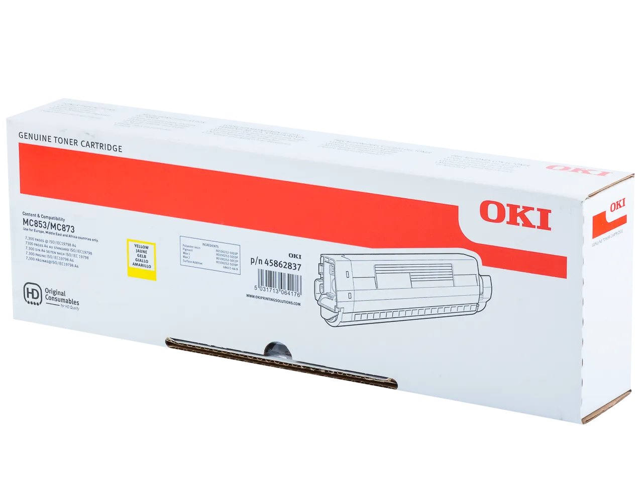 45862837 OKI MC853 Toner Jaune
