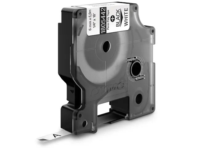 1805442 DYMO IND 6mm  - blanc sur noir