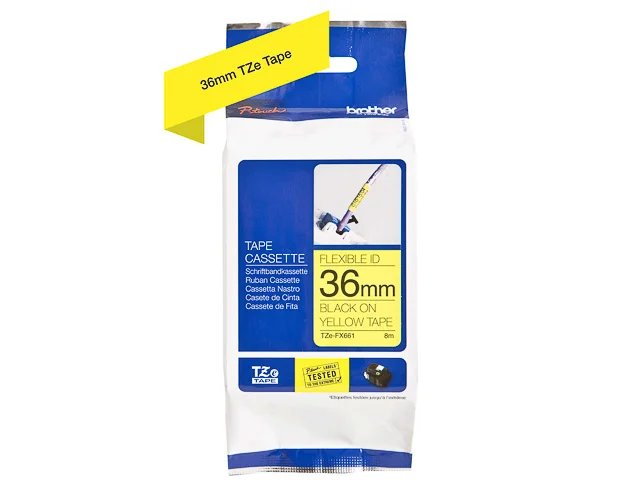 TZEFX661 BROTHER PTOUCH 36mm- noir sur jaune