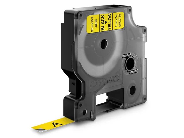 Dymo Ruban D1 S0720730 pour étiqueteuse - 9 mm x 7 m - Noir sur Jaune
