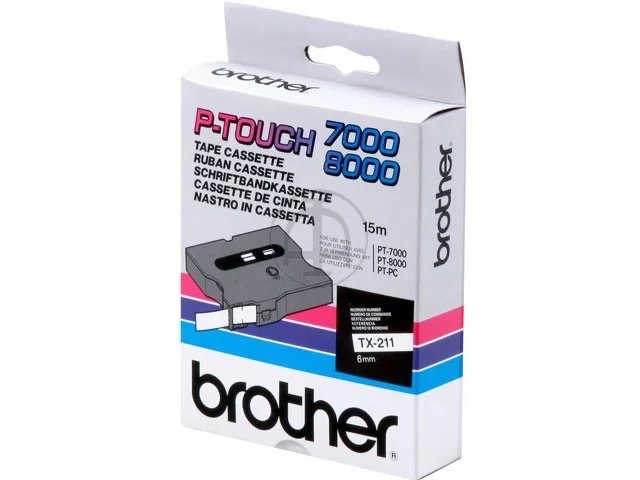 TX211 BROTHER PTOUCH 6mm- noir sur blanc