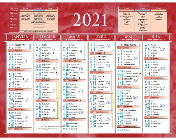 CALENDRIER 6 MOIS LUNE 17.5X13.5 CM 