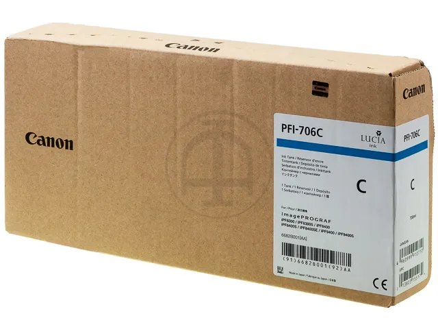 PFI706C CANON IPF8300 - cartouche  cyan Grande Capacité