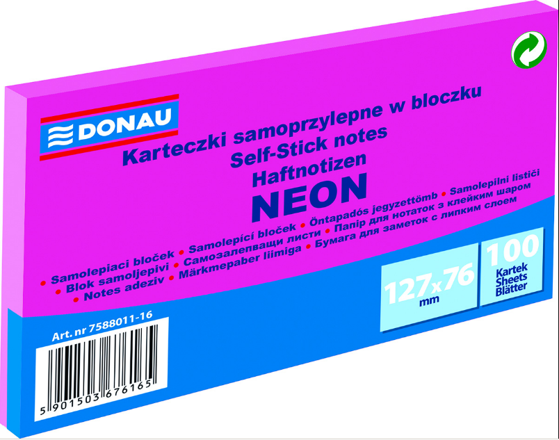 MEMO STICKERS 76X127 NEON ROSE "STYLE POST-IT"