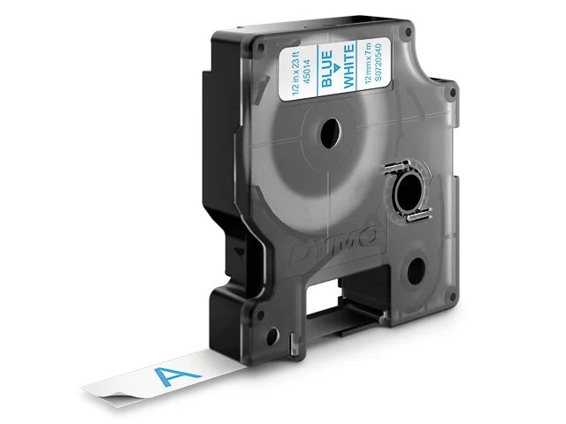 Dymo Ruban D1 S0720540 pour étiqueteuse - 12 mm x 7 m - Bleu sur Blanc