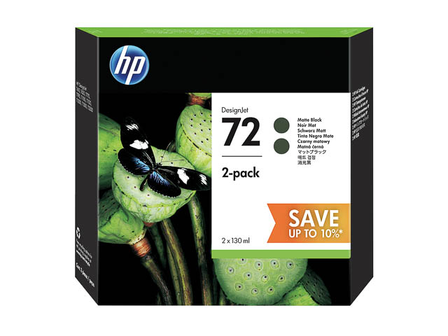 P2V33A HP DesignJet d'encre T1100 - cartouche  (2)mat noir Grande Capacité