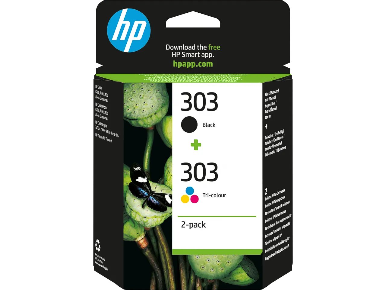 3YM92AE#UUS HP 303 2 pièce(s) Original Rendement standard - noir + couleur