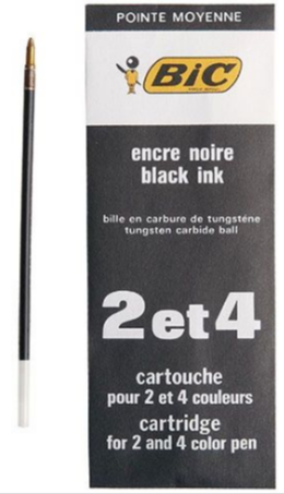 RECHARGE BIC 2&4 COULEURS M NOIR