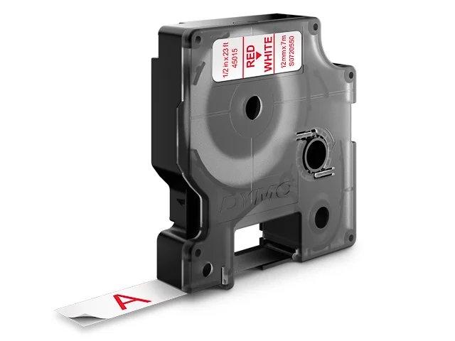 Ruban pour étiqueteuse Dymo 7 m x 12 mm Rouge sur Blanc