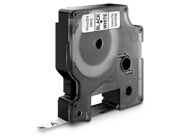 Dymo Ruban D1 S0720780 pour étiqueteuse - 6 mm x 7 m - Noir sur Blanc