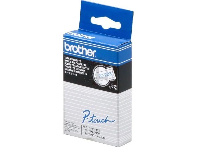 TC203 BROTHER PTOUCH 12mm - bleu sur blanc