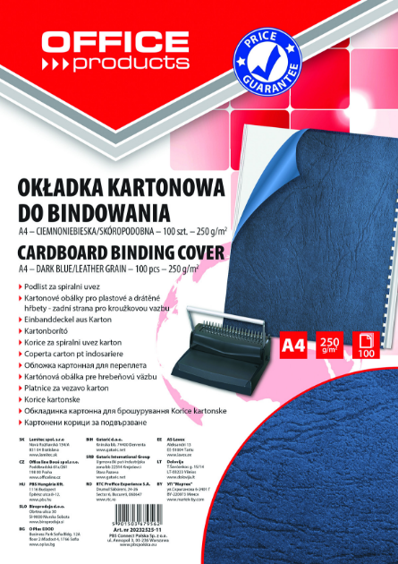 COUVERTURE CARTONNEE GRAIN CUIR BLEU FONCE A4 PAQUET 100