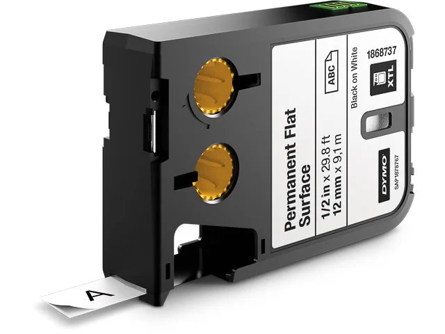 1868737 DYMO XTL 12mm  - blanc sur noir
