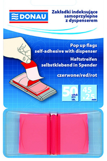 INDEX  MARQUE-PAGES  ROUGE TRANSPARENT 45X25