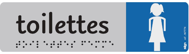 PLAQUE DE SIGNALISATION 170X45  MM TOILETTES DAMES