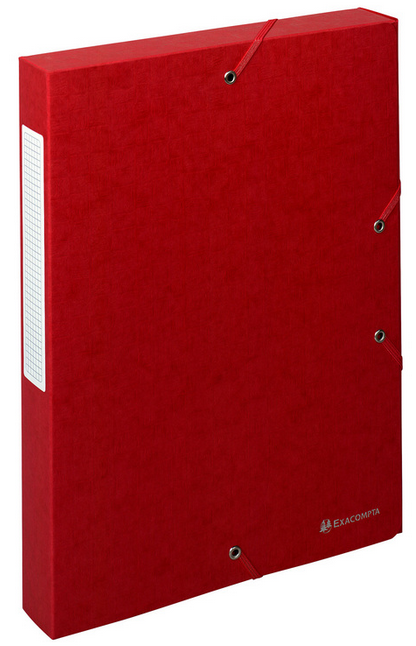 BOITE CLASSEMENT CARTE LUSTRÉE GAUFRÉE DOS 40 MM ROUGE