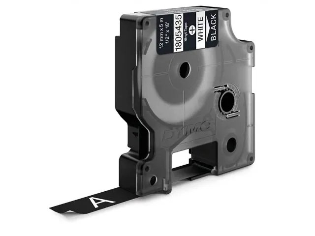 1805435 DYMO D1 12mm  - blanc sur noir