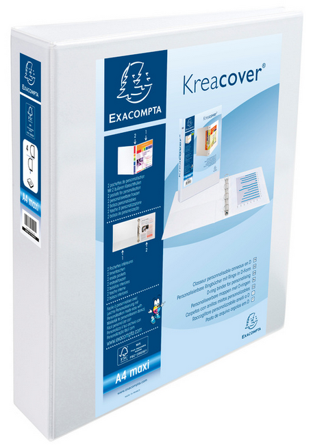 CLASSEUR PERSONNALISABLE 2 FACES DOS 75 MM BLANC 49705