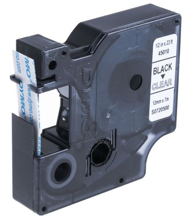 RUBAN DYMO POCKET/4500 12MM NOIR/TRANSP