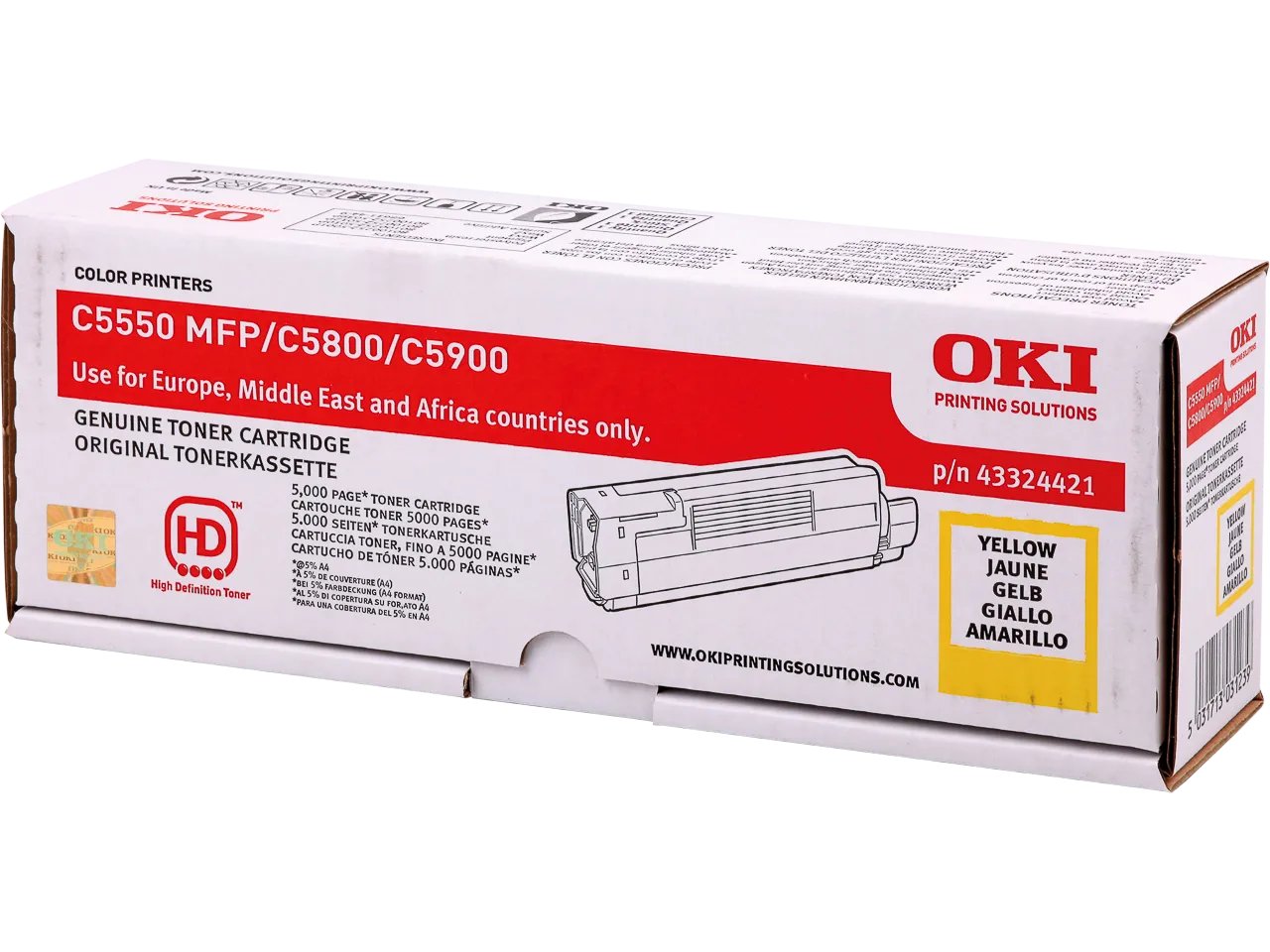 43324421 OKI C5800 Toner Jaune